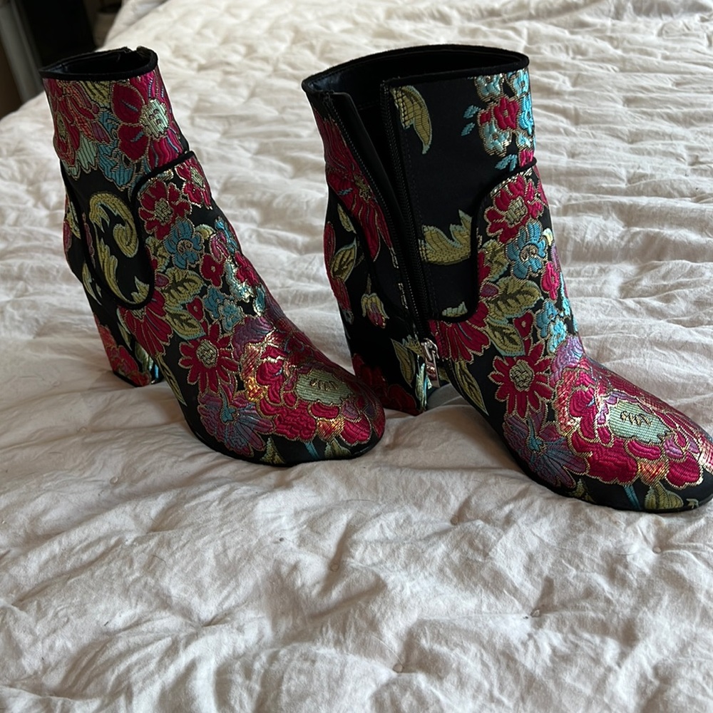 Paisley ankle boots by Marc Fisher